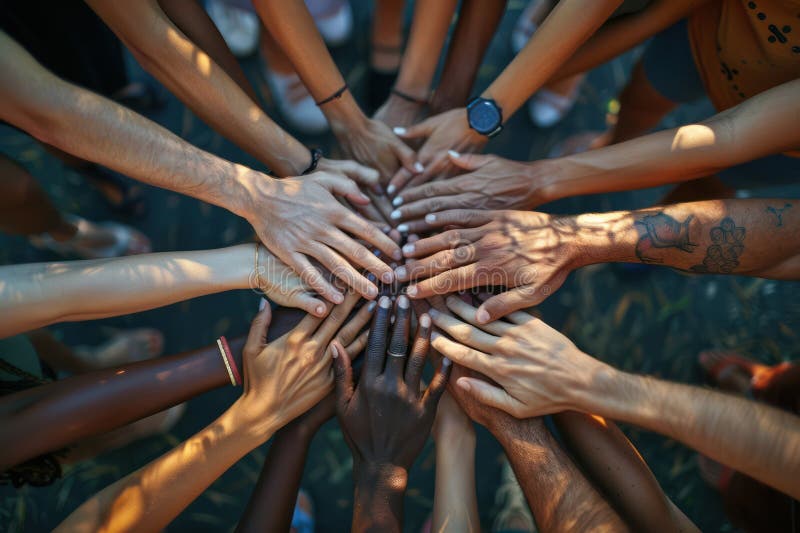 Teamwork and Collaboration A Diverse Group of People Working Together to Overcome a Challenging Integration Task Synergy, Unity vector illustration