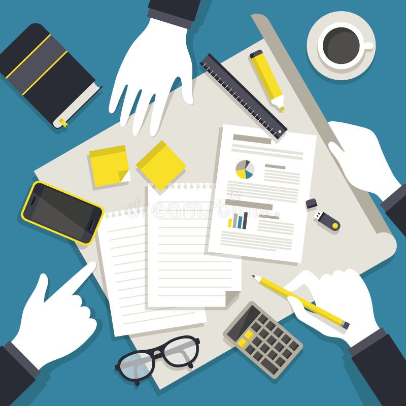 Teamwork concept in flat design style vector illustration