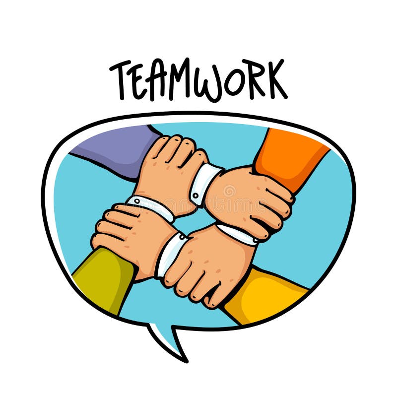 Teamwork Concept. Stack of Business Hands. Cooperation Teamwork, Group