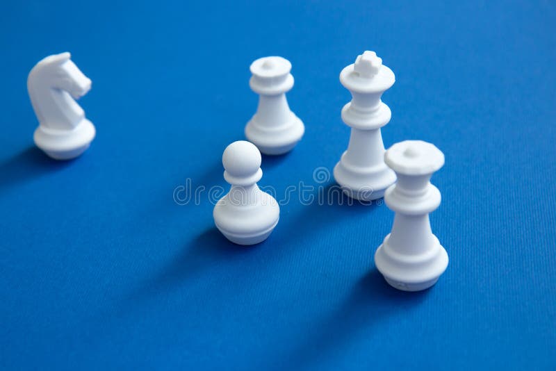 Chess Pieces On Some Blue Backgrounds With A Small White Pawn Wallpaper  Image For Free Download - Pngtree