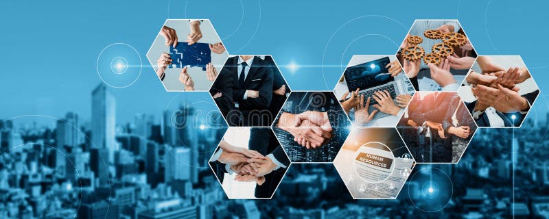 Teamwork and human resources HR management technology for business kudos royalty free stock photos