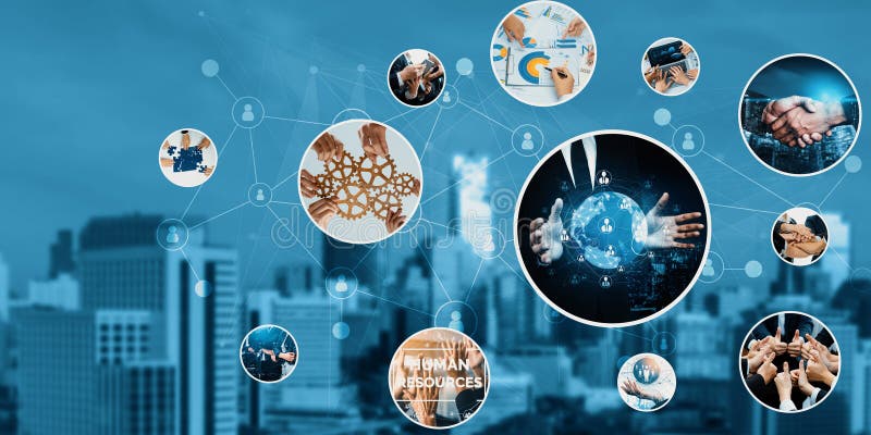 Teamwork and human resources HR management technology for business kudos royalty free stock images