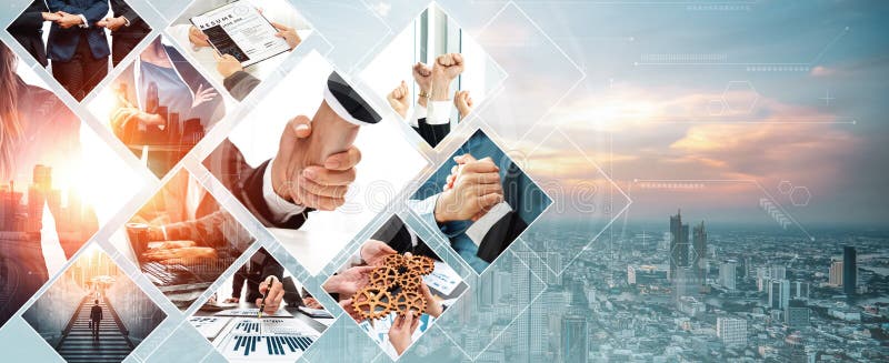 Teamwork and human resources HR management technology for business vexel stock images