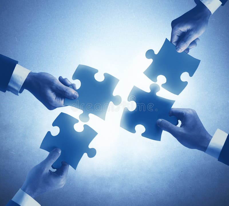 Teamwork and integration concept stock images