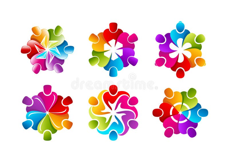 Teamwork-Logo, Geschäftsmannsymbol, kreative Leuteikone, Berufsgemeinschaftskonzeptdesign
