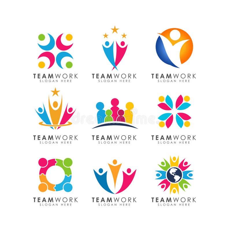 Teamwork-Logodesignvektor organisatorisches Logodesign
