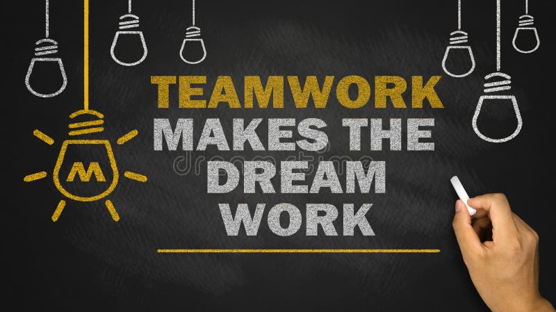 Teamwork Macht Die Traumarbeit Stockfoto Bild Von Text Erfolg 82052214