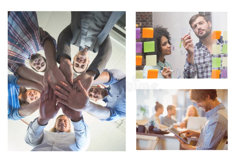 Teamwork meeting collage stock photo. Image of chalk 118856314