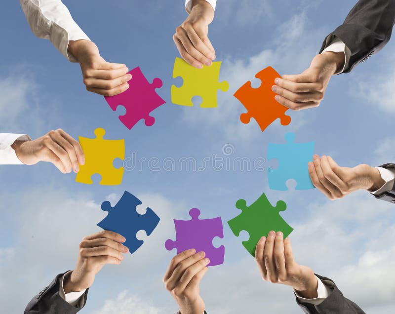 Teamwork- och integrationsbegrepp royaltyfria bilder