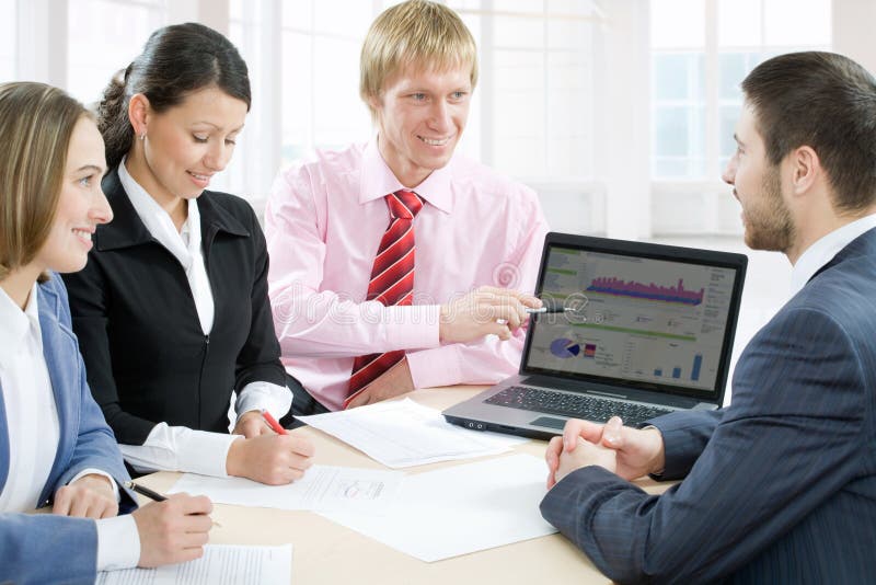 Teamwork in the office stock image. Image of businessman 7569243