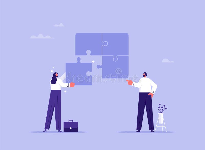 Teamwork and partnership concept stock illustration