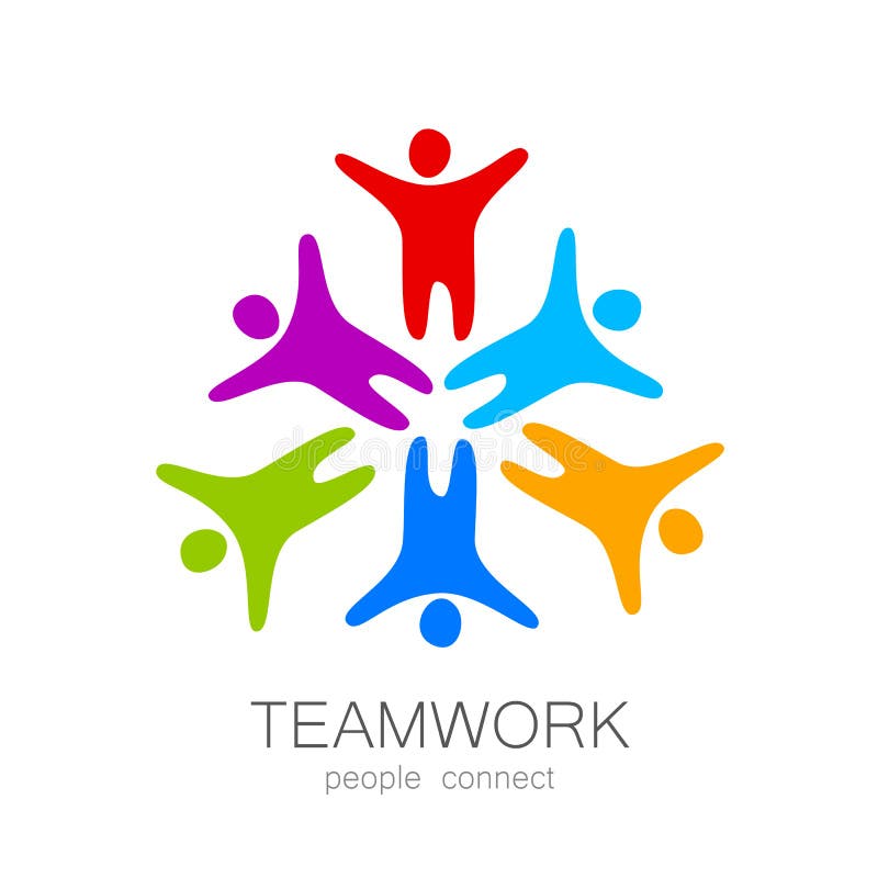Teamwork People Connect Design Template Stock Vector - Illustration of ...