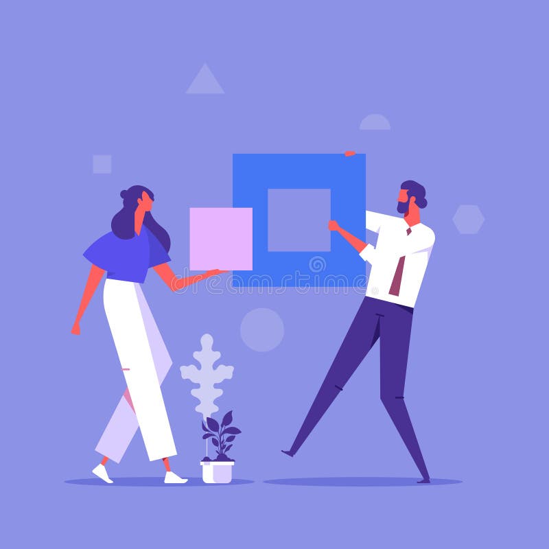 Teamwork and problem solving vector concept royalty free illustration
