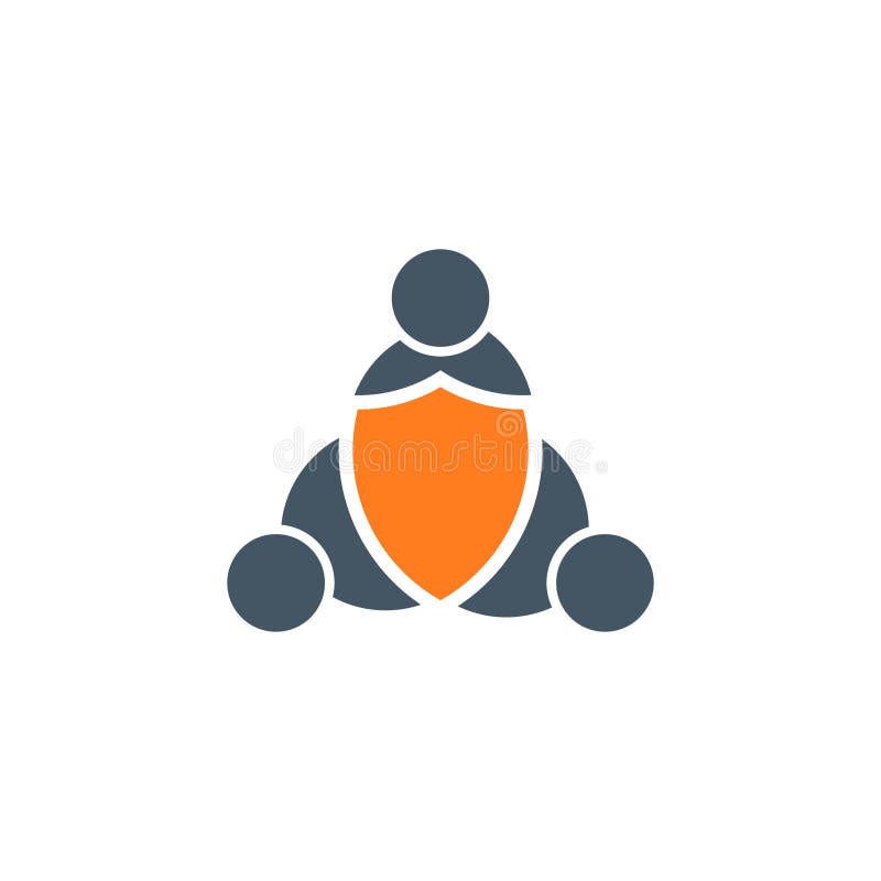 Teamwork Security Shield. Vector Logo - Vector vector illustration