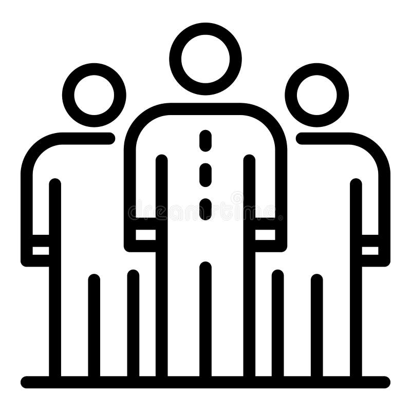 Teamwork social service icon, outline style stock illustration