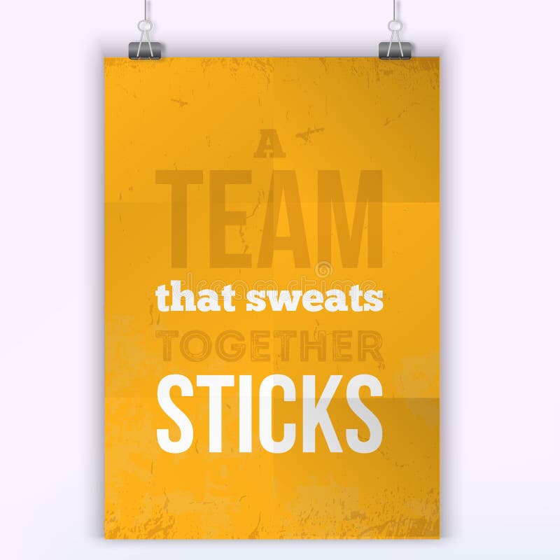 A team that sweats together sticks together. 