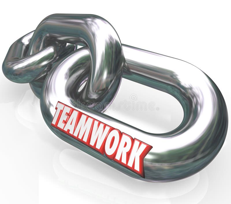 Teamworkordet på Chain sammanlänkningar förband Team Partners vektor illustrationer Teamworkordet på Chain sammanlänkningar förband Team Partners vektor illustrationer