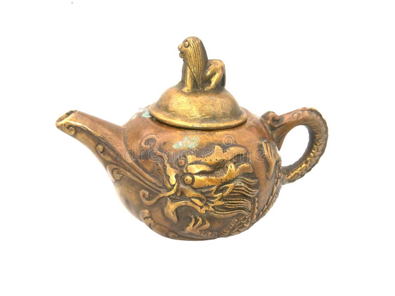 Teapot brass stock image. Image of background, copper 73304875