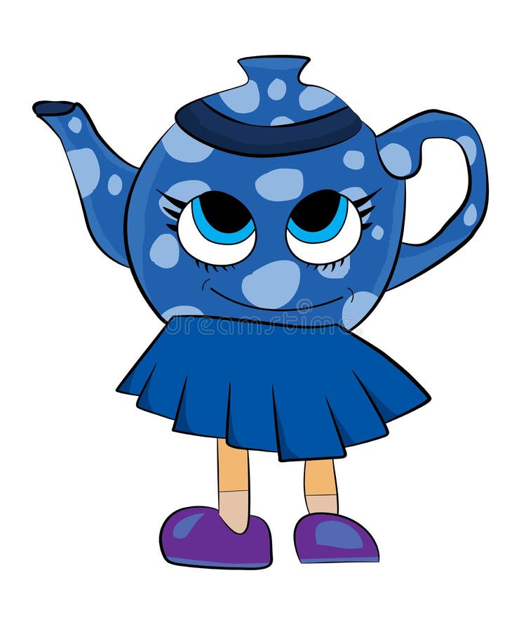 Teapot cartoon stock illustration. Image of white, isolated  44305219