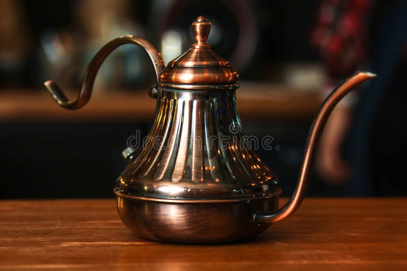 Teapot for coffee stock photo. Image of cafeteria, closeup 86070566