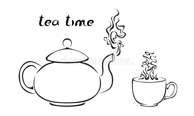 Home Ouline Clipart-pot steam comes out of the pot black outline