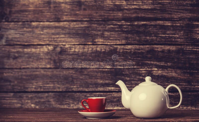 Teapot and cup of tea royalty free stock image