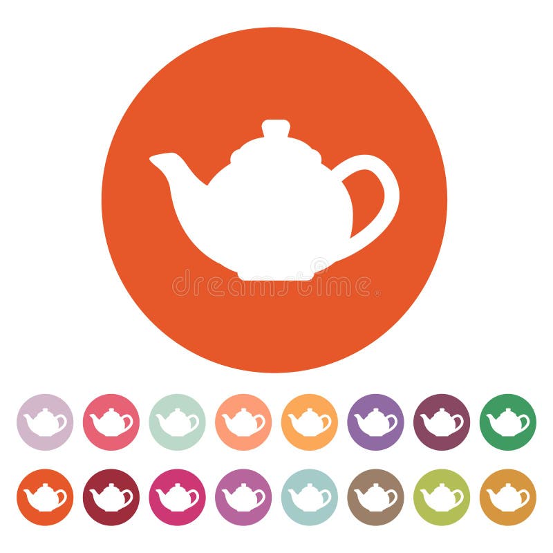 Teapot, Cup Icon. Vector Illustration. Yellow Teaset. Flat Design Stock Vector Illustration