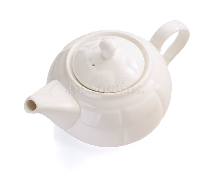 Ceramic teapot on white stock image. Image of household 28845155