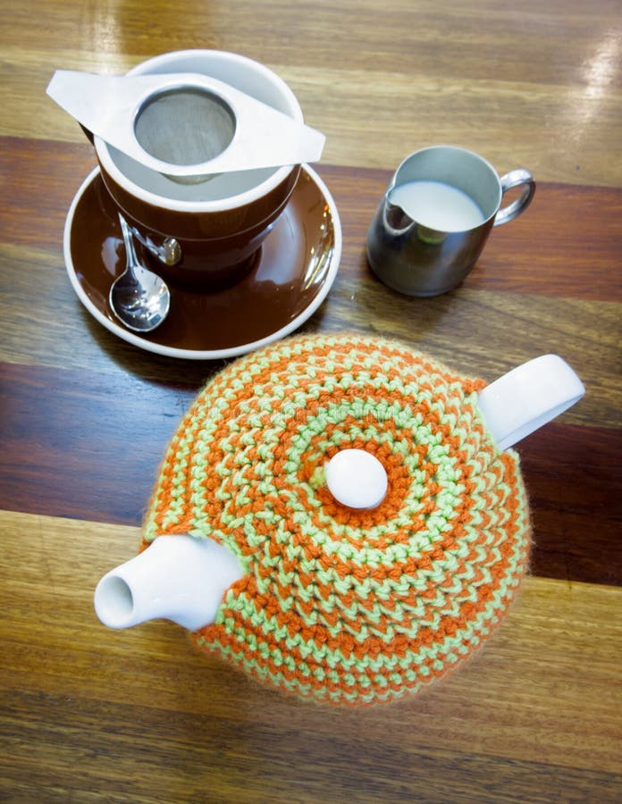 Small White Milk Jug For Tea Time Stock Photo, Picture and Royalty