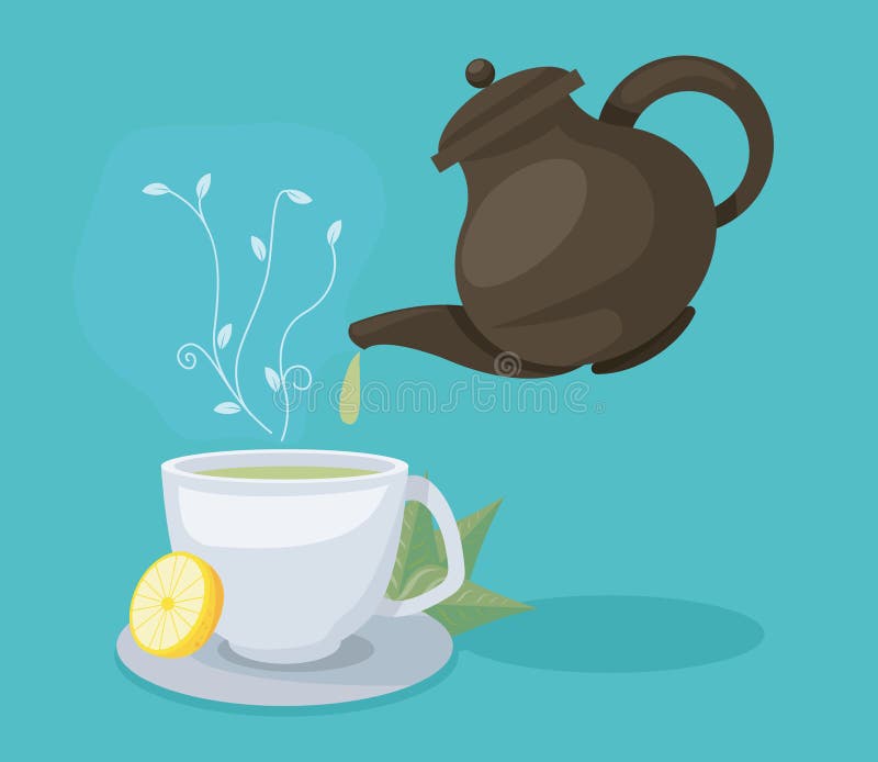 Teapot and teacup stock vector. Illustration of teacup 268162280