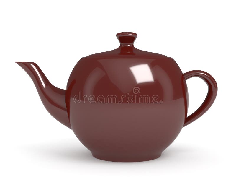 Teapot on white background