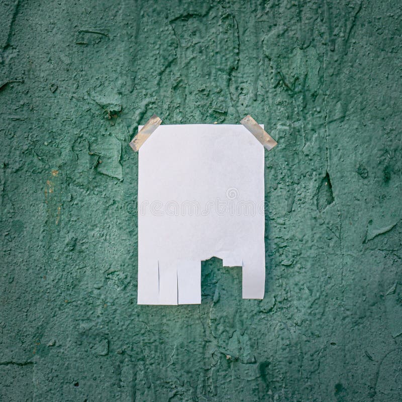 Tear Paper on Paint Wall. Up Template. Street Paper Ad or Announcement with Tear-off Stripes with Phone Number Stock Image - Image of advertising: 213049923