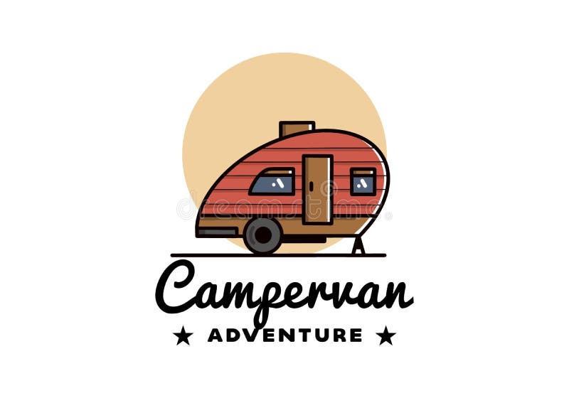 Teardrop Camper Vintage Illustration Design Stock Vector - Illustration ...