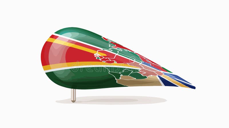 A teardrop map marker with the flag of South Africa, used for location marking with a national symbol. stock illustration