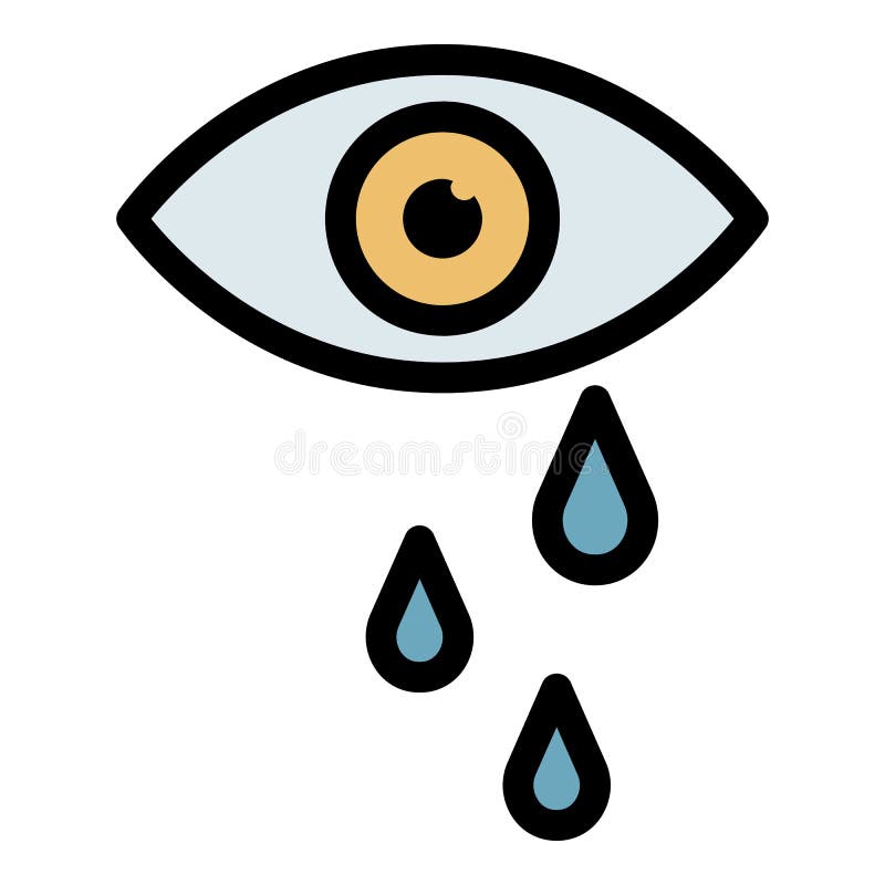 Tears From Eye Icon Color Outline Vector Stock Vector Illustration Of Sign Symbol