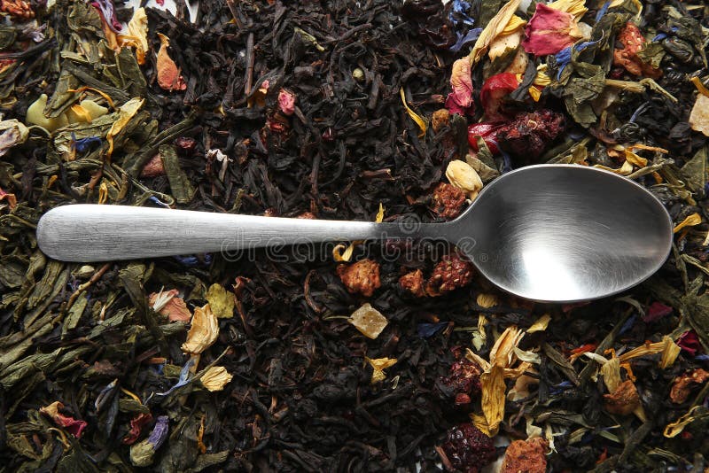 Teaspoon and herbal tea