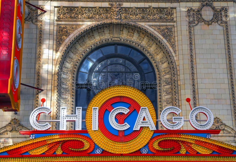 Teatro de Chicago en Chicago, Illinois fotos de archivo Teatro de Chicago en Chicago, Illinois fotos de archivo