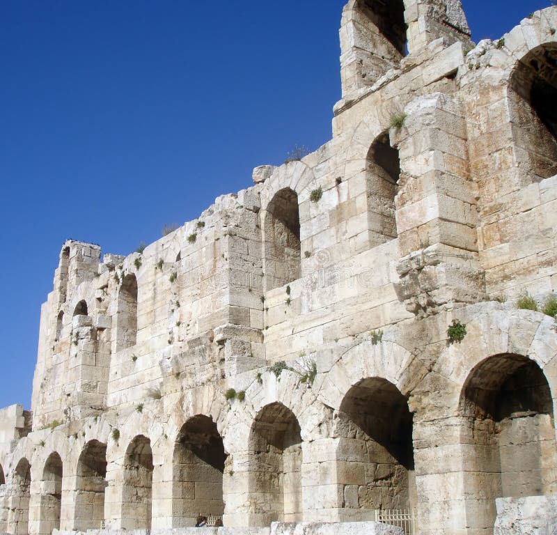 Athens Acropolis Theater Gate with blue sky backgrount. Athens Acropolis Theater Gate with blue sky backgrount