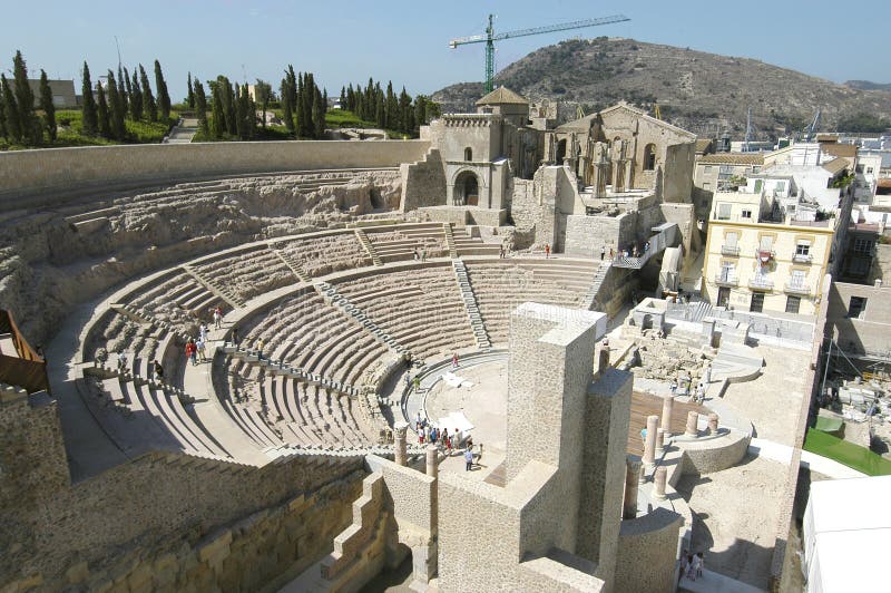 Teatro romano de Cartagena, Espanha foto de stock royalty free Teatro romano de Cartagena, Espanha foto de stock royalty free