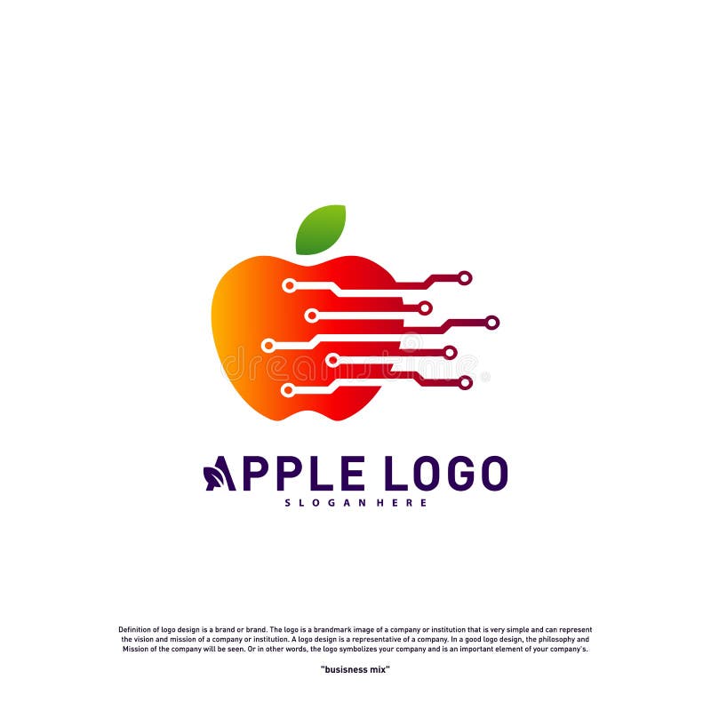 Tech Apple logo design concept. Fast Apple Creative Technology Logo vector template. Icon symbol. Tech store vectors