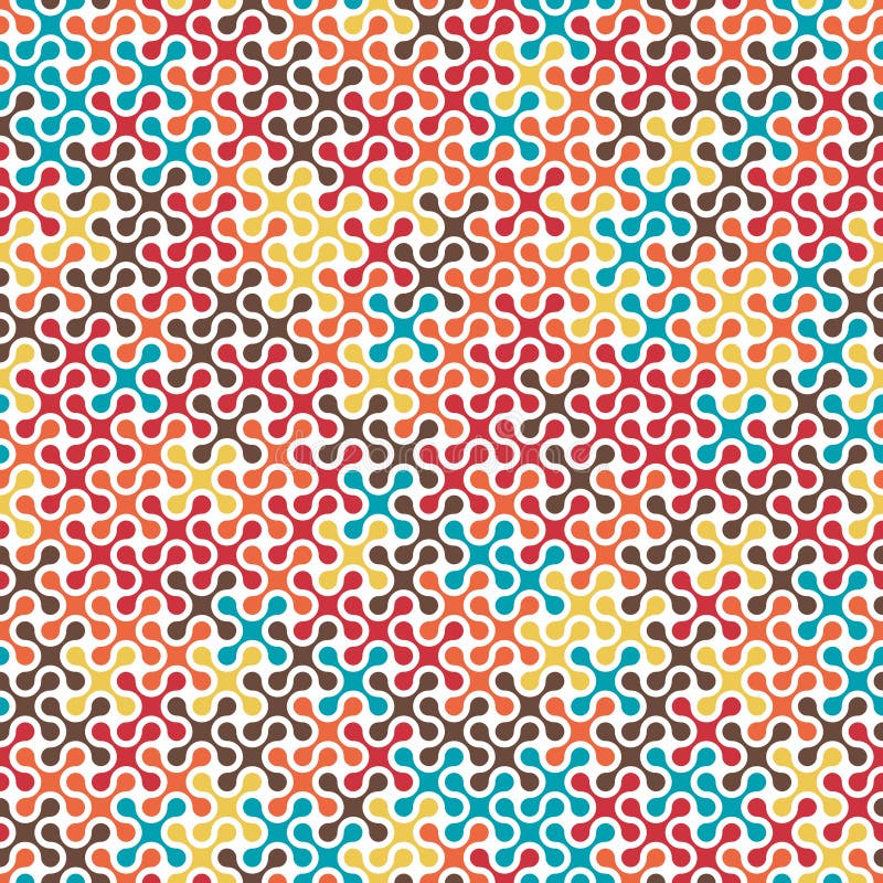 Tech colorful rounded meta balls seamless pattern vector illustration