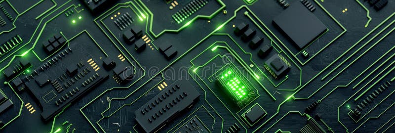 Model tehnic. concept ecologic abstract. context electronic futurist al tehnologiei circuitelor electronice royalty free illustration
