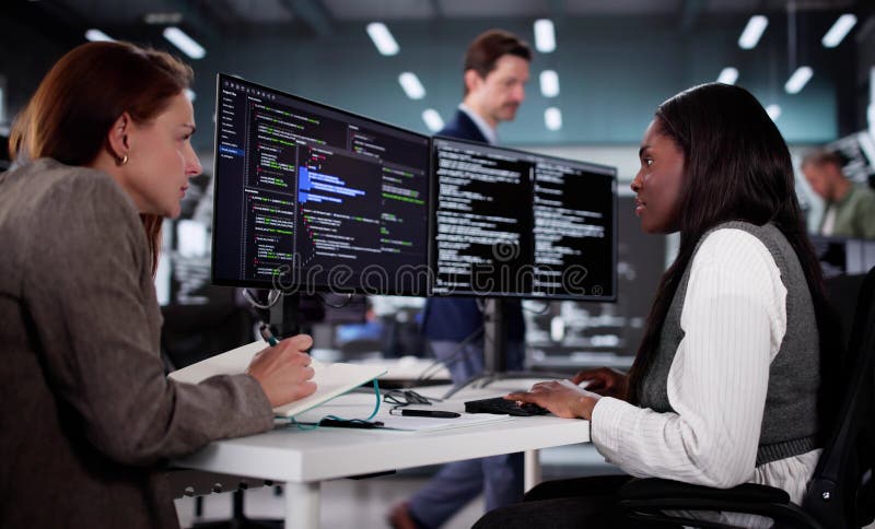 Tech-savvy African Engineer Developing Innovative Software With Diverse Team. Software methodology stock images, royalty-free photos and pictures