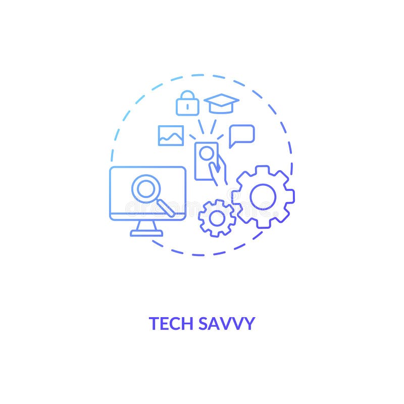 Tech savvy blue gradient concept icon