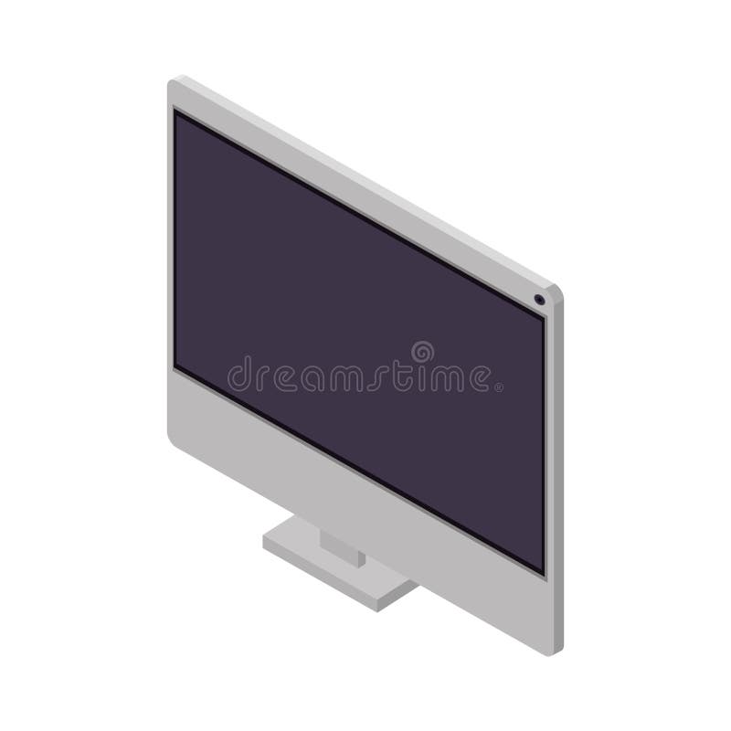 Tech screen computer in wide flat royalty free illustration