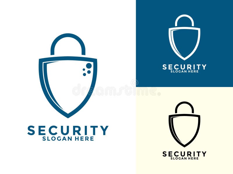 Tech Secure and Protection Logo Vector Template, Tech Cyber Security Shield logo design with modern concept royalty free illustration