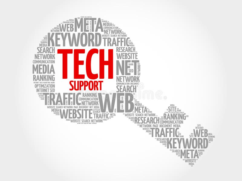Tech Support Key Word Cloud Stock Illustration Illustration of