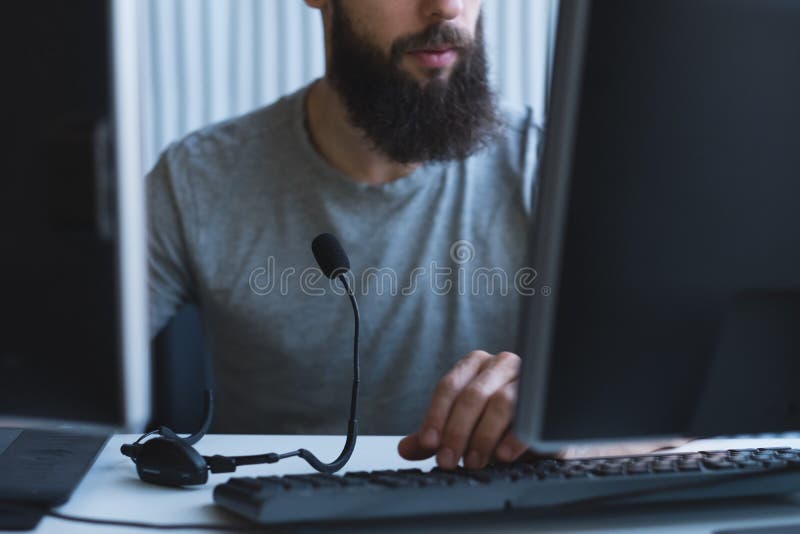 Tech support software engineer workplace headset