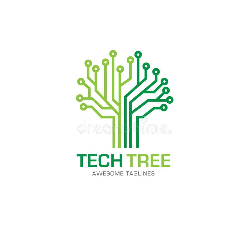 Tech tree logo concept royalty free illustration