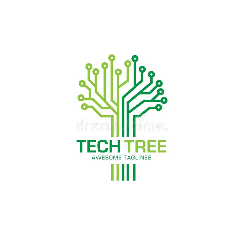 Tech tree logo concept royalty free illustration